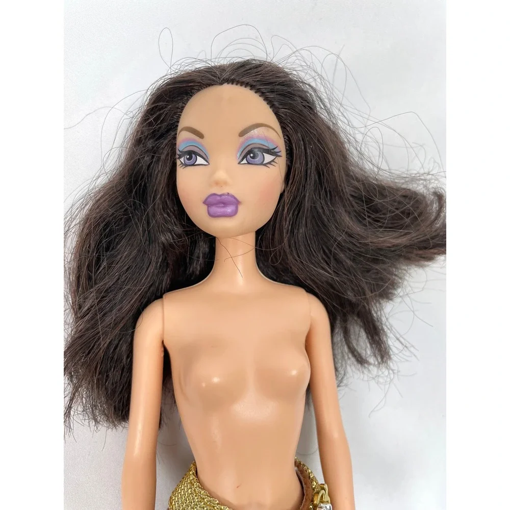 Barbie Doll My Scene Cub‎ Disco Delancy Brown Hair Purple Lips Eyes 1999 Mattel